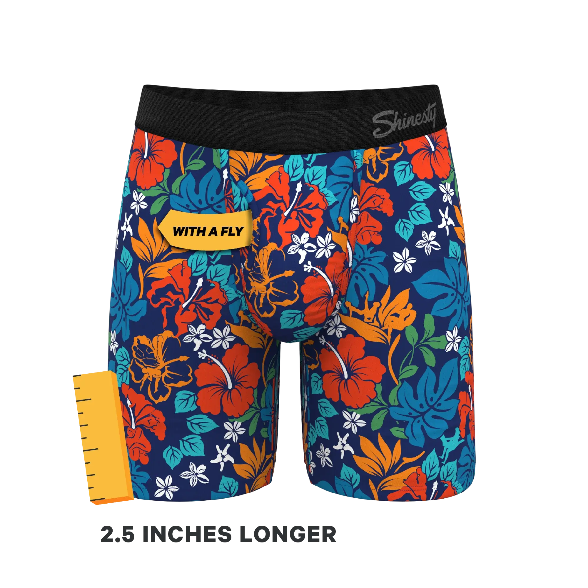 The Get Lei'd | Naughty Tropical Long Leg Ball Hammock® Pouch Underwear With Fly - Shinesty - Flyclothing LLC