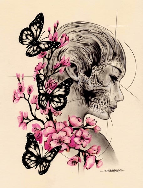 Black Market Art Company Ghost Blossom Print