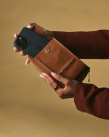 Giada (cognac) - Italian women's crossbody phone wallet with shoulder strap