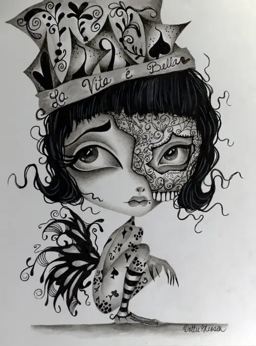Black Market Art Company Giada La Vita E Bella Print - Black Market Art Company - Flyclothing LLC