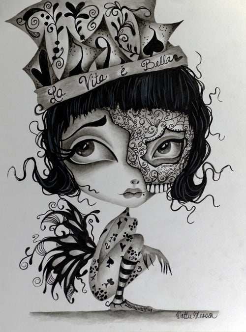 Black Market Art Company Giada La Vita E Bella Print - Black Market Art Company - Flyclothing LLC