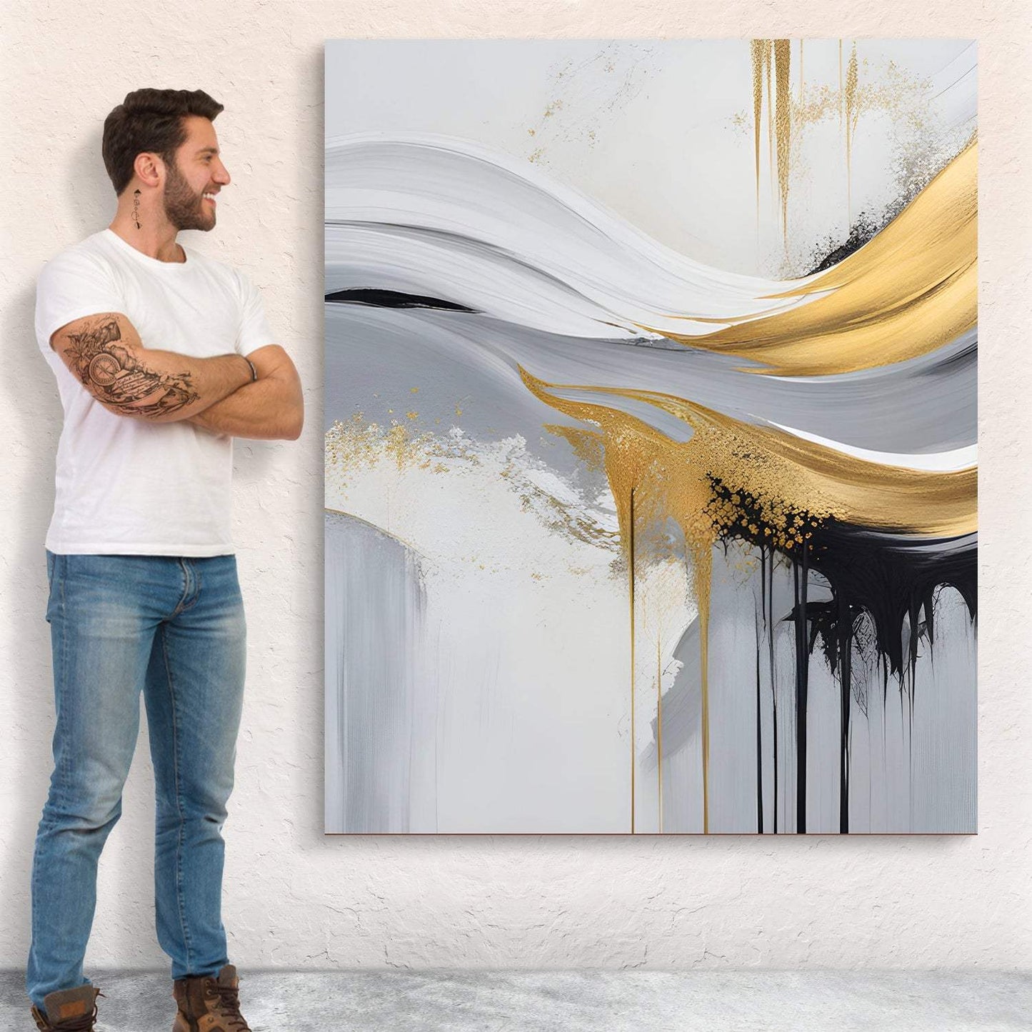 Canvas Print: "Gilded Flow" - Tailored Canvases - Flyclothing LLC
