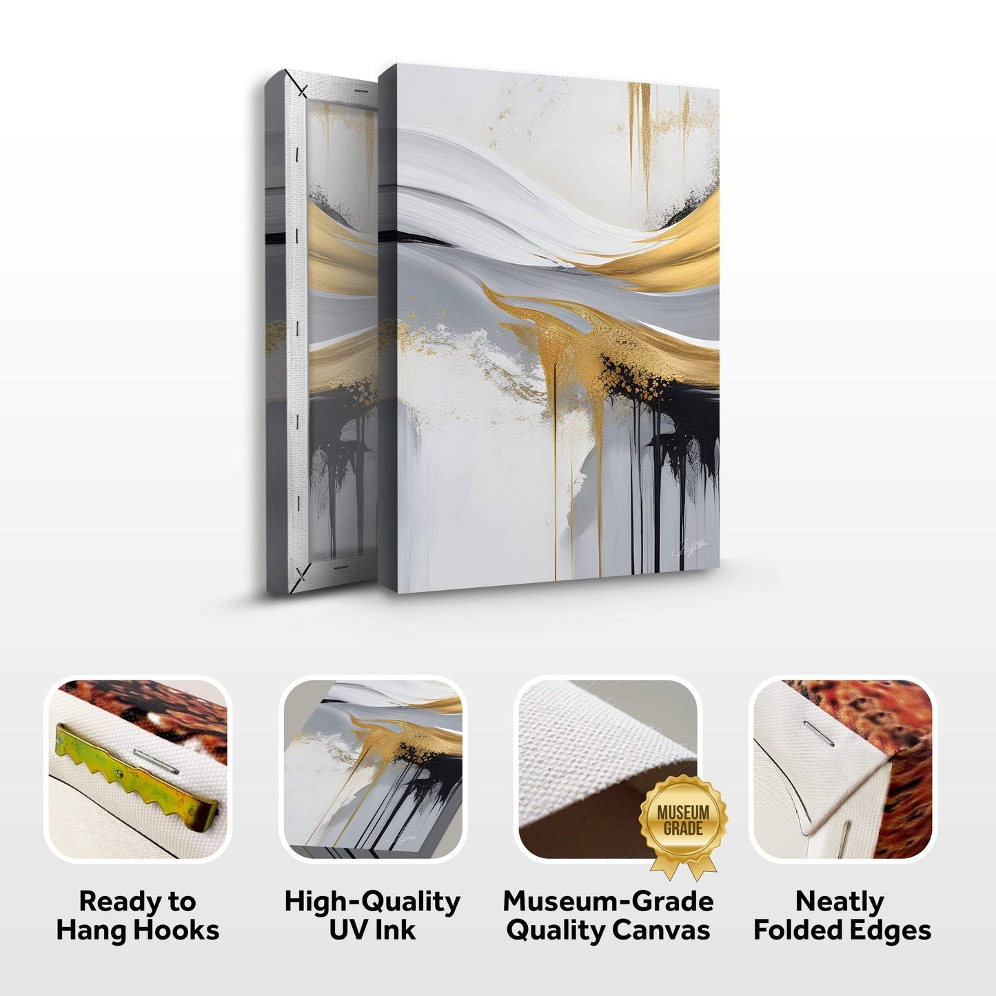 Canvas Print: "Gilded Flow" - Tailored Canvases - Flyclothing LLC