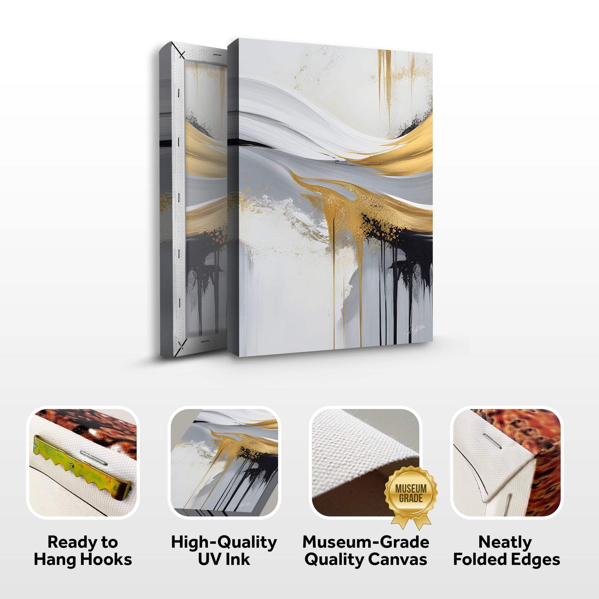 Canvas Print: "Gilded Flow" - Tailored Canvases - Flyclothing LLC