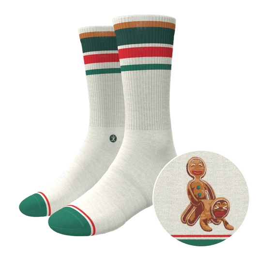 The Ginger Rail | Gingerbread Heel Hammock™ Crew Socks - Shinesty