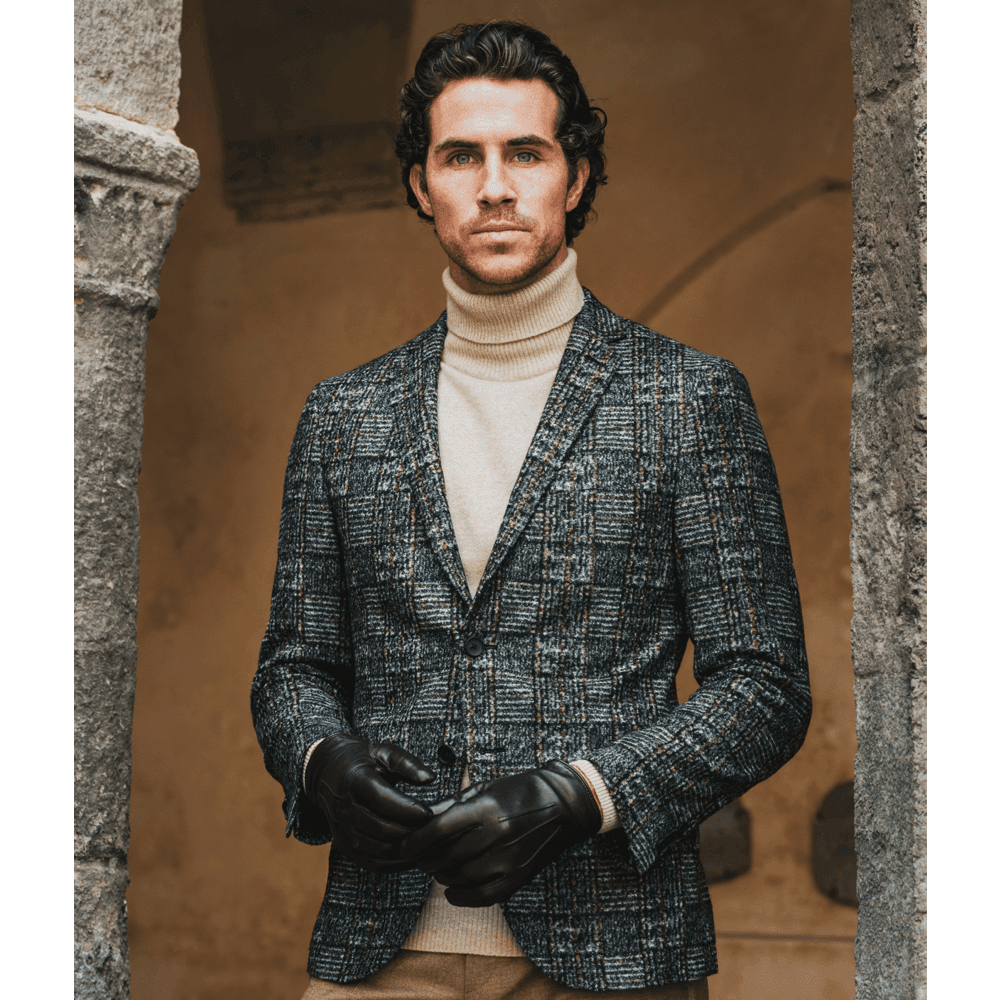 Giovanni (black) - Classic Italian lambskin leather gloves with cashmere lining