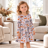 Forest Frolic Twirl Dress - Bamboo Fall Girls Outfit - Tesa Babe - Flyclothing LLC