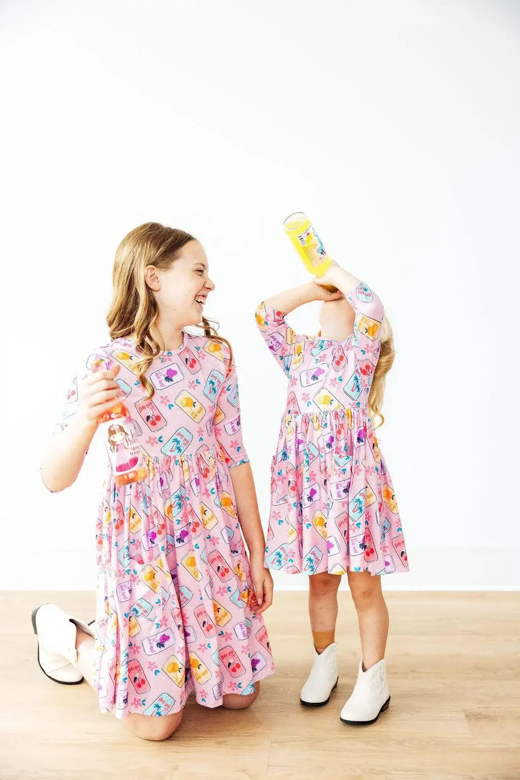 Girly Pop 3/4 Sleeve Pocket Twirl Dress - Mila & Rose ® - Flyclothing LLC