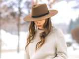 Wool Felt Flat Brim Hat Trendly Giza - Bigalli Hats USA - Flyclothing LLC