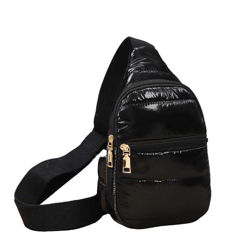 Glossy Solid Puffer Mini Sling Bag - Madeline Love - Flyclothing LLC