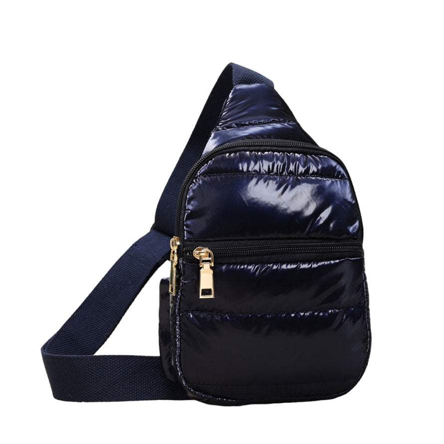 Glossy Solid Puffer Mini Sling Bag - Madeline Love - Flyclothing LLC
