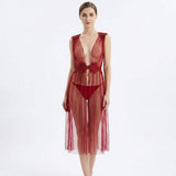 Goddess Tease Sheer Gown 2 Piece Set - Lingerie By Coco - Flyclothing LLC