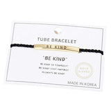 Gold Dipped BE KIND Message Bar Pointed Rope Bracelet - Madeline Love - Flyclothing LLC