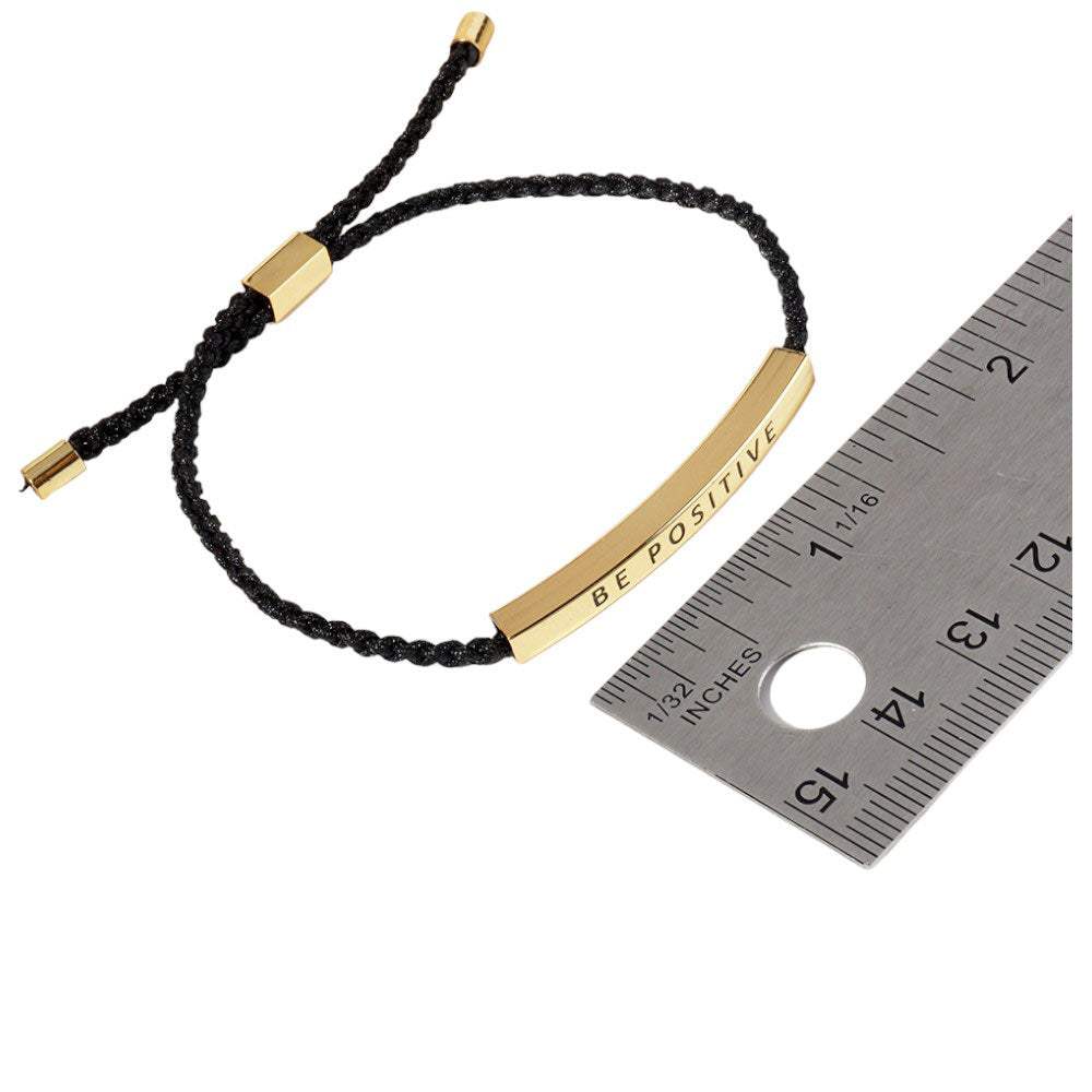Gold Dipped FAITH HOPE LOVE Rope Cinch Pull Tie Bracelet - Madeline Love - Flyclothing LLC