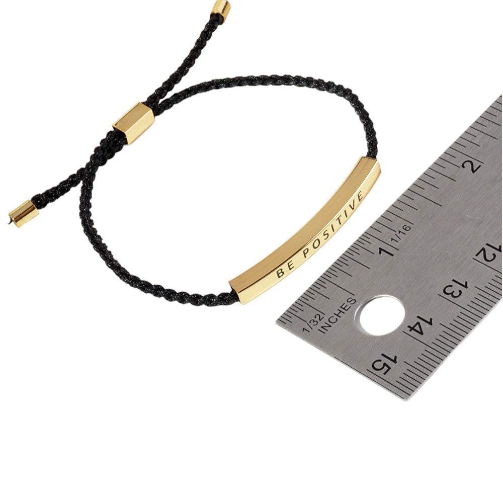 Gold Dipped LIVE LAUGH LOVE Message Rope Pull Tie Bracelet - Madeline Love - Flyclothing LLC