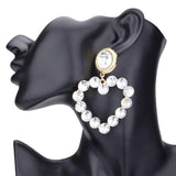 Bubble Stone Cluster Open Heart Dangle Earrings - Madeline Love - Flyclothing LLC