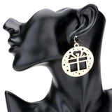 Stone Embellished Christmas Gift Brass Dangle Earrings - Madeline Love - Flyclothing LLC