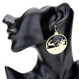 Stone Embellished Cut Out Santa Claus Brass Dangle Earrings - Madeline Love - Flyclothing LLC
