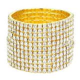 11-Row Crystal Rhinestone Stretchable Bracelet - Madeline Love - Flyclothing LLC
