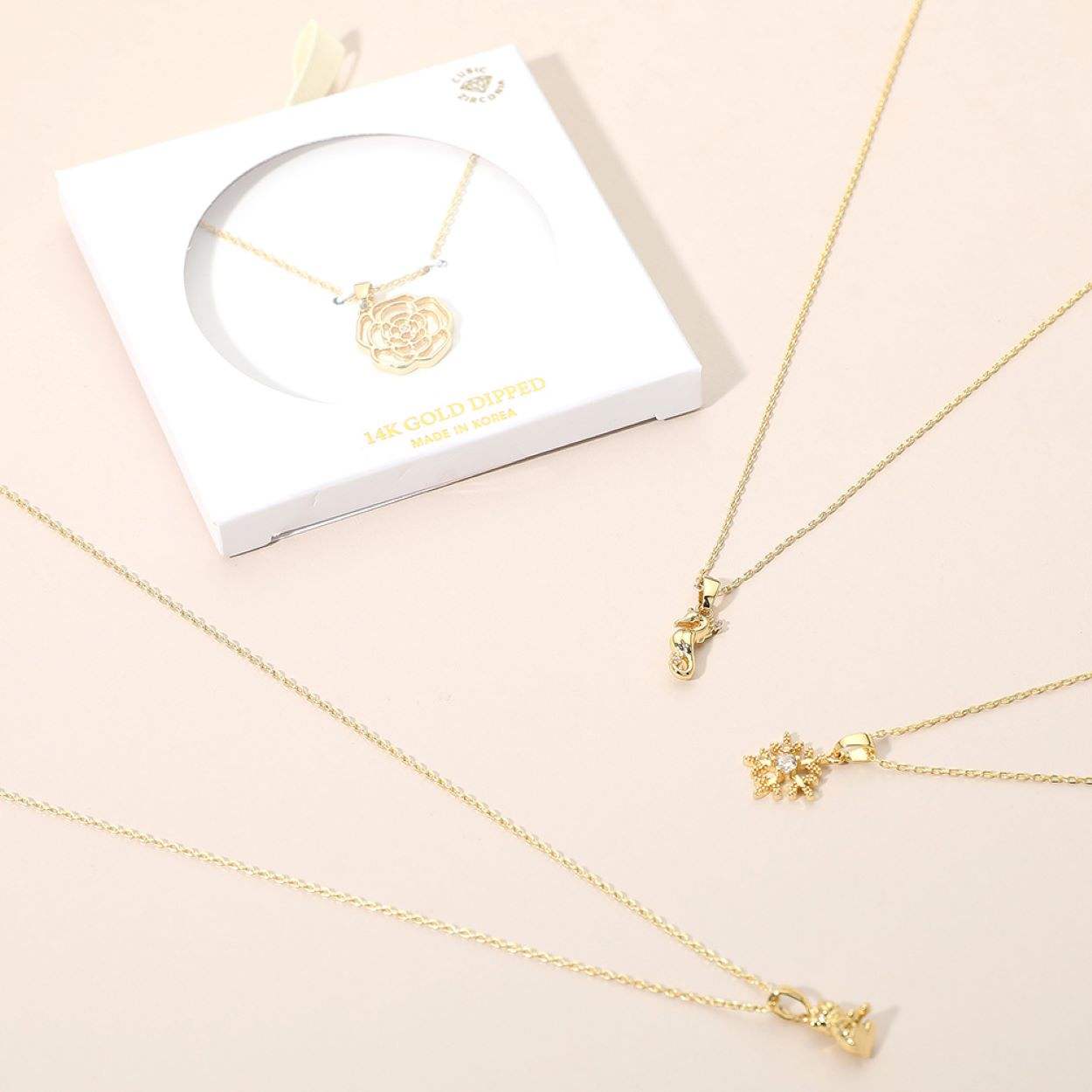14K Gold Dipped CZ Stone Paved Festive Bell Pendant Necklace - Madeline Love - Flyclothing LLC
