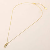 14K Gold Dipped CZ Stone Paved Holiday Mitten Pendant Necklace - Madeline Love - Flyclothing LLC