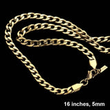 16 INCH, 5mm Stainless Steel Cuban Chain Necklace - Madeline Love - Flyclothing LLC