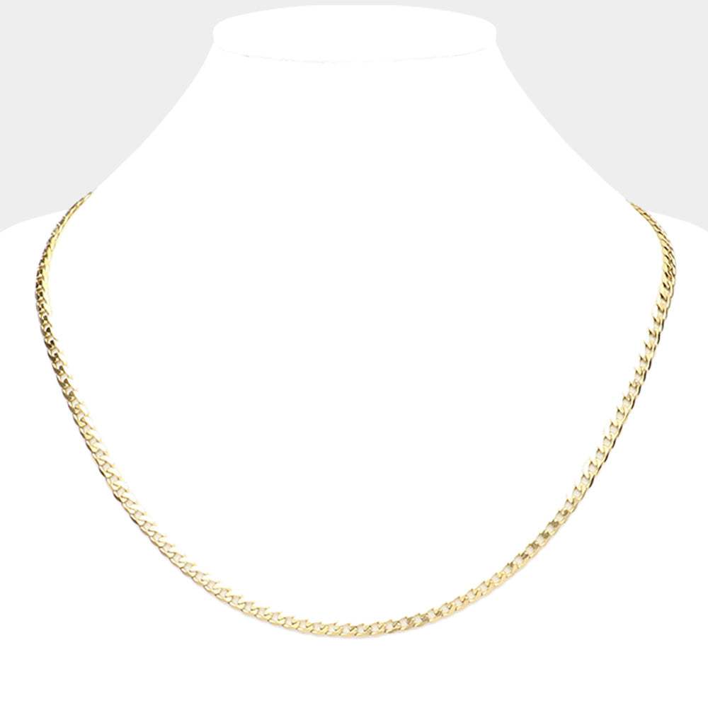 18 INCH, 4mm Stainless Steel Diamond Cut Cuban Chain Necklace - Madeline Love - Flyclothing LLC