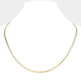 18 INCH, 4mm Stainless Steel Diamond Cut Cuban Chain Necklace - Madeline Love - Flyclothing LLC