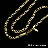 18 INCH, 4mm Stainless Steel Diamond Cut Cuban Chain Necklace - Madeline Love - Flyclothing LLC
