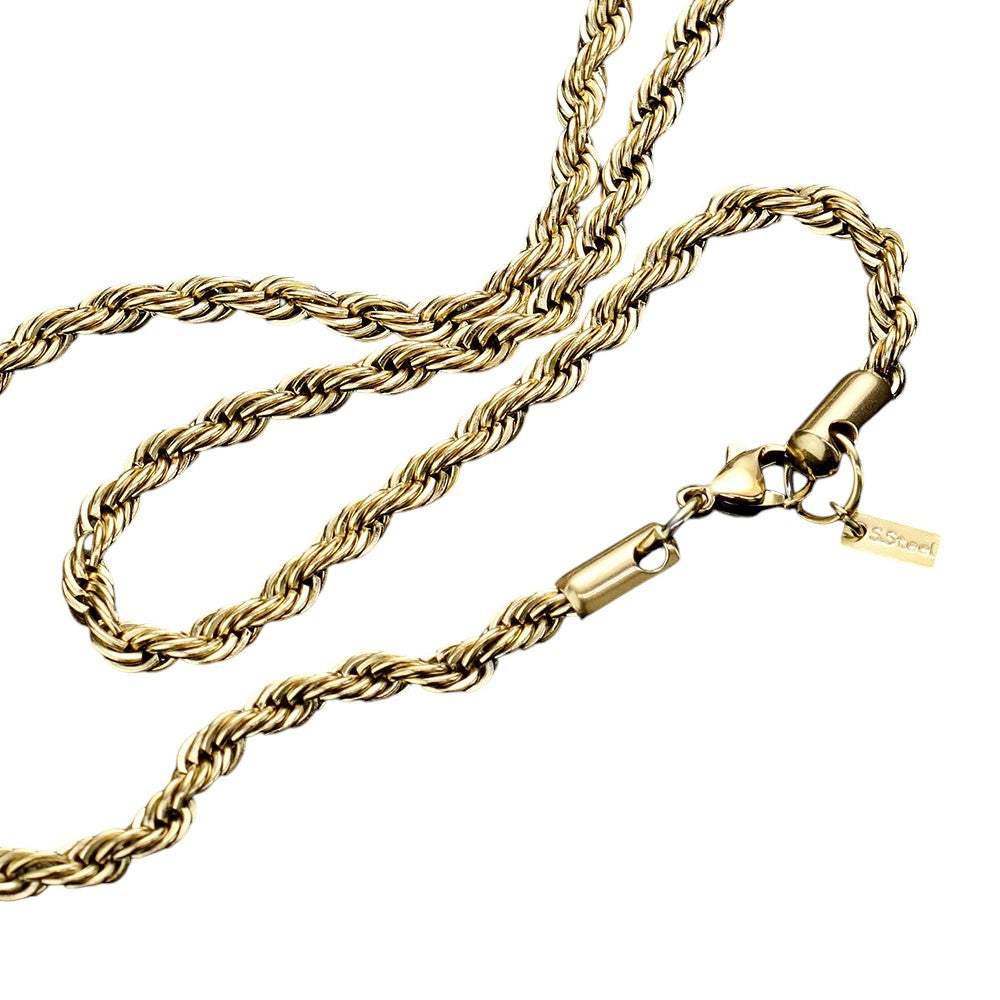 18 INCH, 4mm Stainless Steel Rope Chain Necklace - Madeline Love - Flyclothing LLC
