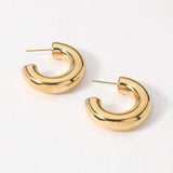 18K Gold Dipped Stainless Steel Chunky Hoop Earrings - Madeline Love - Flyclothing LLC