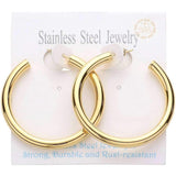 18K Gold Dipped Stainless Steel Hoop Earrings - Madeline Love - Flyclothing LLC