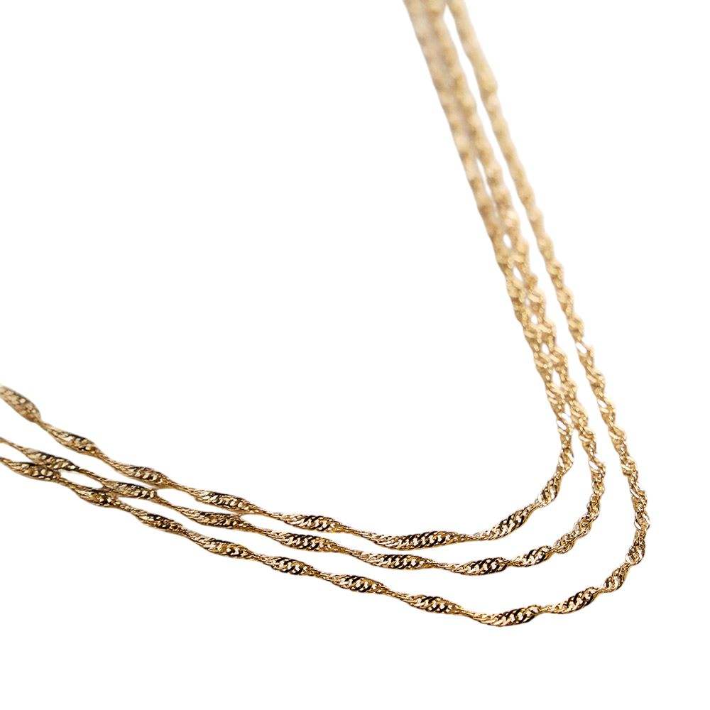 18K Gold Filled Twisted Layered Chain Necklace - Madeline Love - Flyclothing LLC