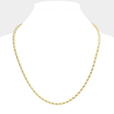 20 INCH, 3mm Stainless Steel Rope Chain Necklace - Madeline Love - Flyclothing LLC