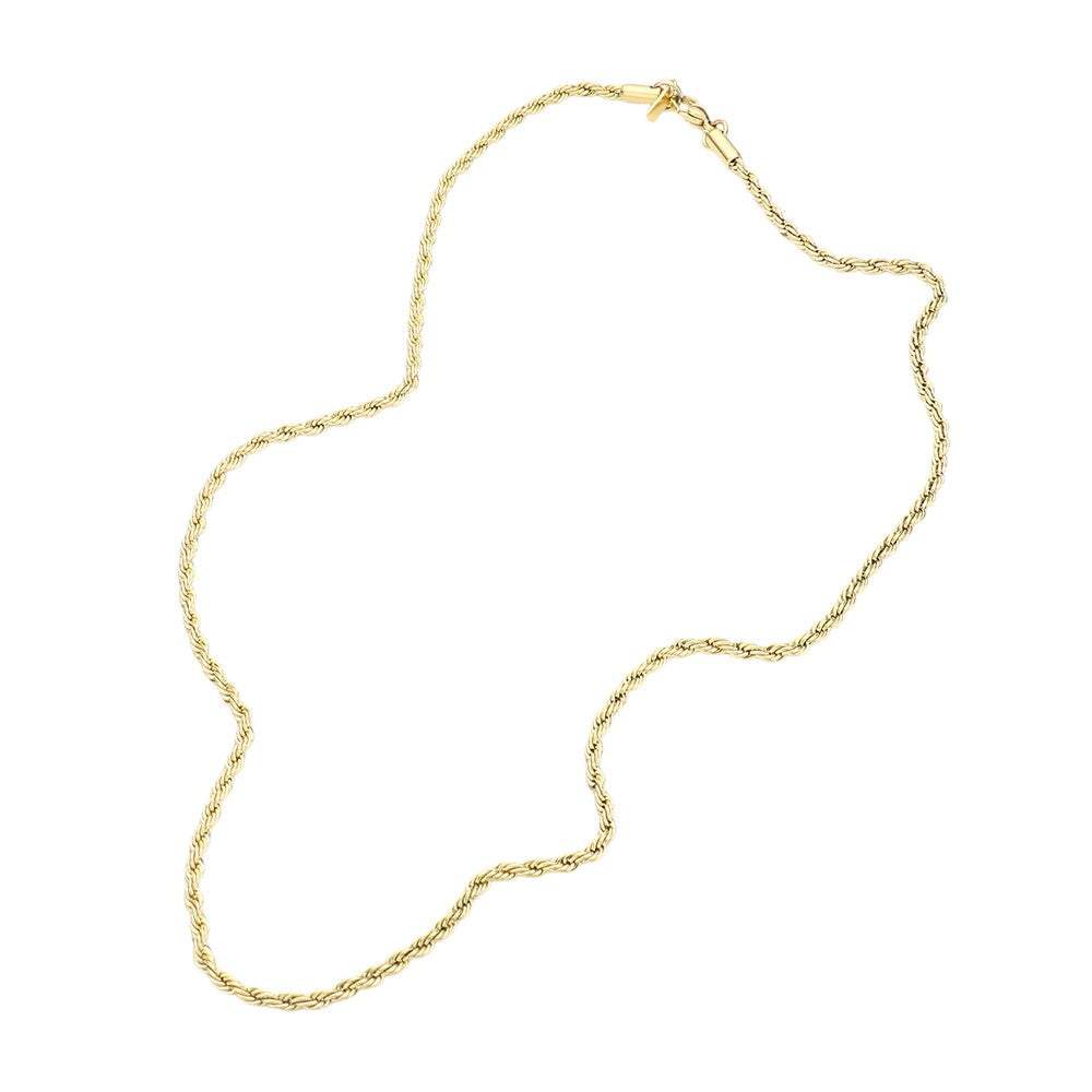 20 INCH, 3mm Stainless Steel Rope Chain Necklace - Madeline Love - Flyclothing LLC