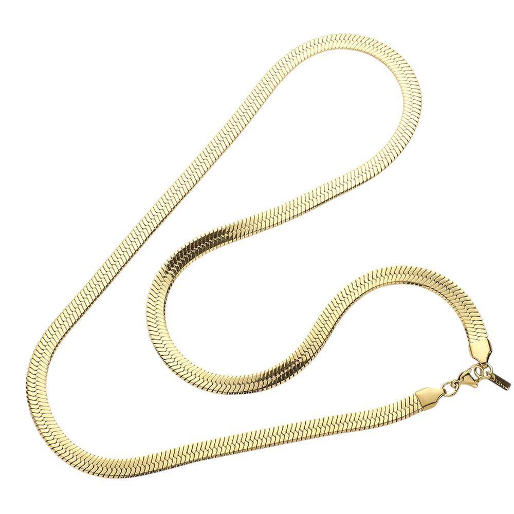 24 Inch, 7mm Stainless Steel Herringbone Chain Necklace - Madeline Love - Flyclothing LLC