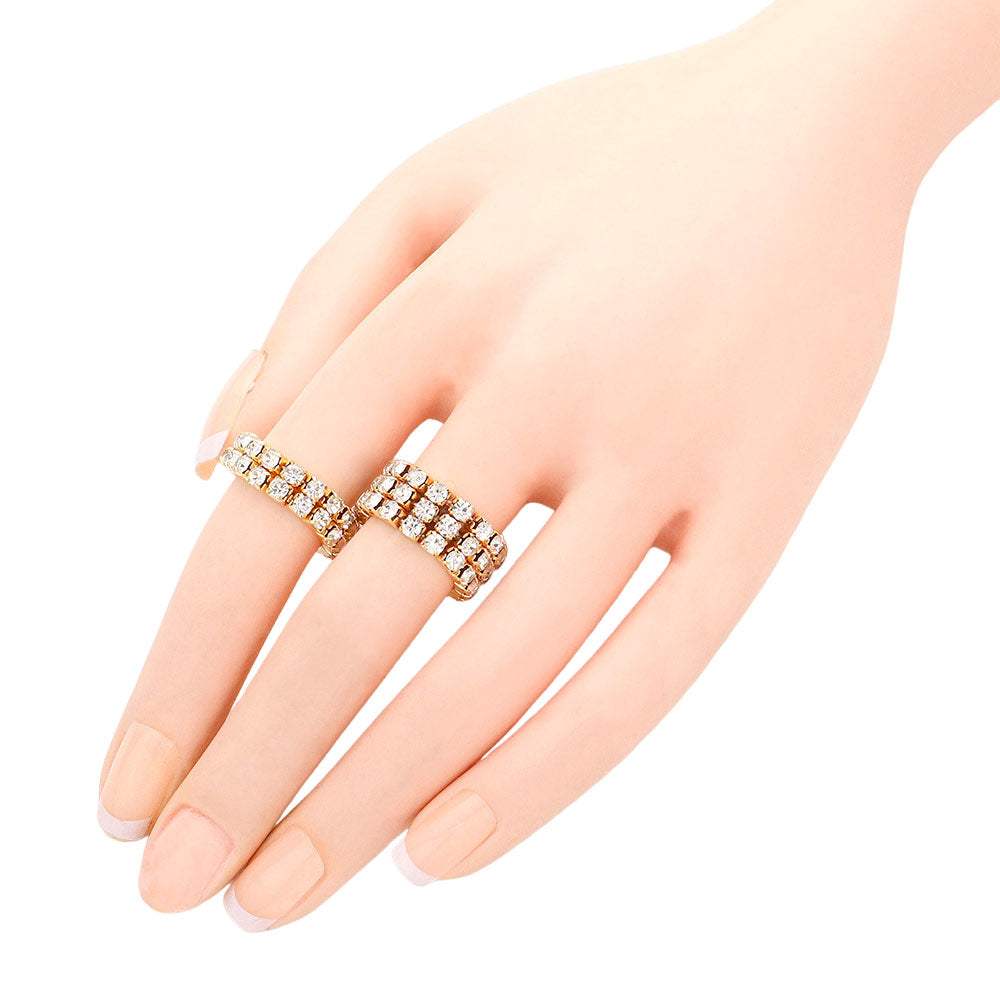 2PCS Rhinestone Stretch Rings - Madeline Love - Flyclothing LLC