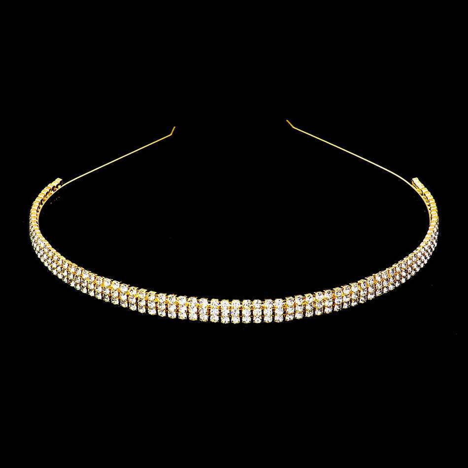 3 Rows crystal rhinestone headband - Madeline Love - Flyclothing LLC