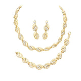 3PCS Crystal Rhinestone Marquise Necklace Set - Madeline Love - Flyclothing LLC