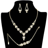 3PCS Rhinestone Bubble Necklace Jewelry Set - Madeline Love - Flyclothing LLC