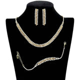 3PCS Rhinestone Necklace Jewelry Set - Madeline Love - Flyclothing LLC