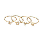 4PCS - LOVE Rhinestone Embellished Message Rings - Madeline Love - Flyclothing LLC