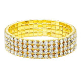 4Rows Rhinestone Stretch Evening Bracelet - Madeline Love - Flyclothing LLC