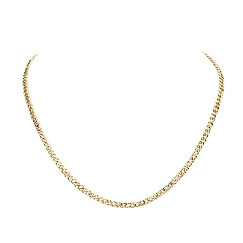 6 Diamond Cut Stainless Steel 18 Inch 4mm Cuban Chain Necklace - Madeline Love - Flyclothing LLC