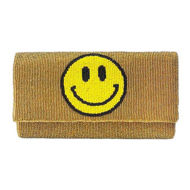 Beaded Smile Clutch Crossbody Bag - Madeline Love - Flyclothing LLC