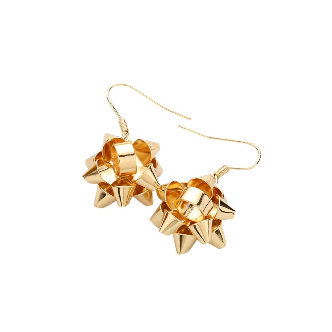 Beautiful Christmas Gift Bow Dangle Earrings - Madeline Love - Flyclothing LLC