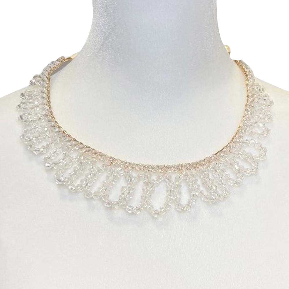 Bicone Beaded Bun Wrap Headpiece Necklace - Madeline Love - Flyclothing LLC