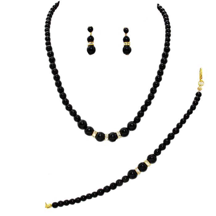 3 Piece Pearl Necklaces Earring Bracelet Set - Madeline Love - Flyclothing LLC