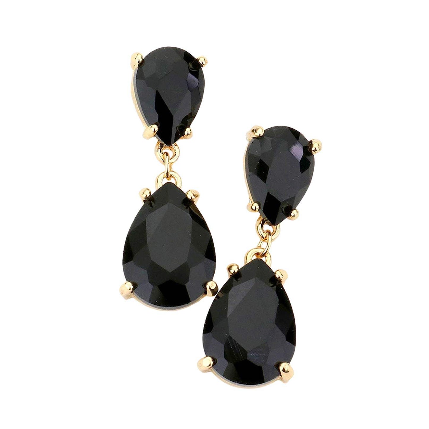 Double Teardrop Link Dangle Evening Earrings - Madeline Love - Flyclothing LLC