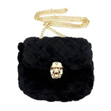 Solid Faux Fur Crossbody Bag - Madeline Love - Flyclothing LLC